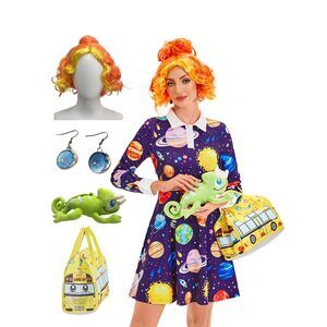 3558 5pcs Halloween Costume Set Long Sleeve Dresses With Bag